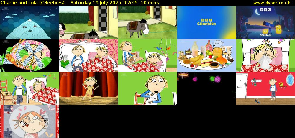 Charlie and Lola (CBeebies) Saturday 19 July 2025 17:45 - 17:55