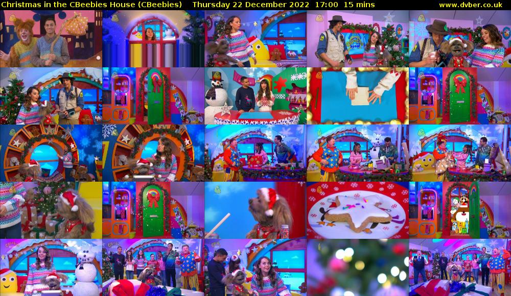 Christmas in the CBeebies House (CBeebies) Thursday 22 December 2022 17:00 - 17:15