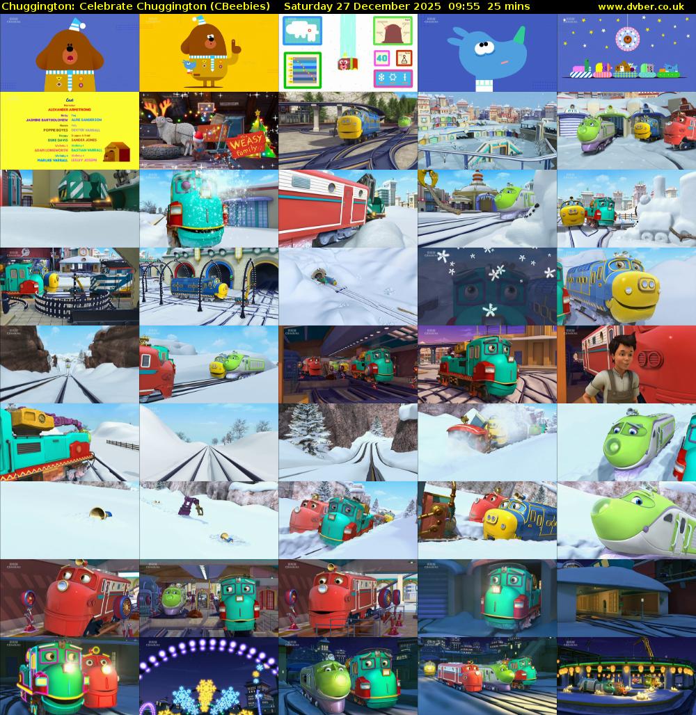 Chuggington: Celebrate Chuggington (CBeebies) Saturday 27 December 2025 09:55 - 10:20