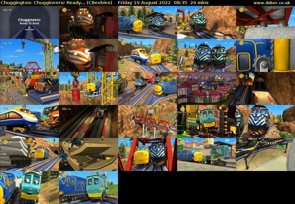 Chuggington: Chuggineers: Ready... (CBeebies) Friday 19 August 2022 08:35 - 08:55