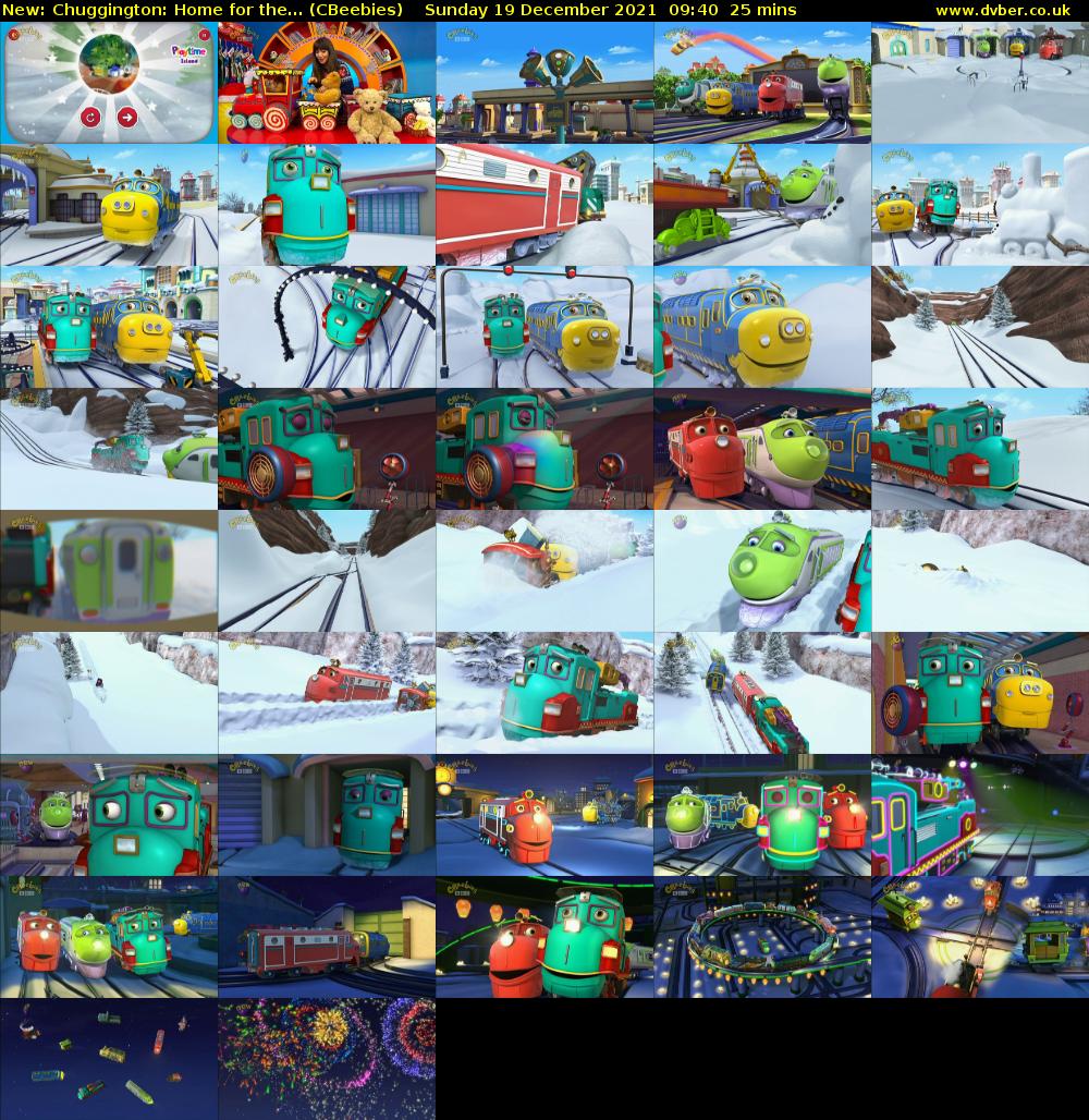 Chuggington: Home for the... (CBeebies) Sunday 19 December 2021 09:40 - 10:05