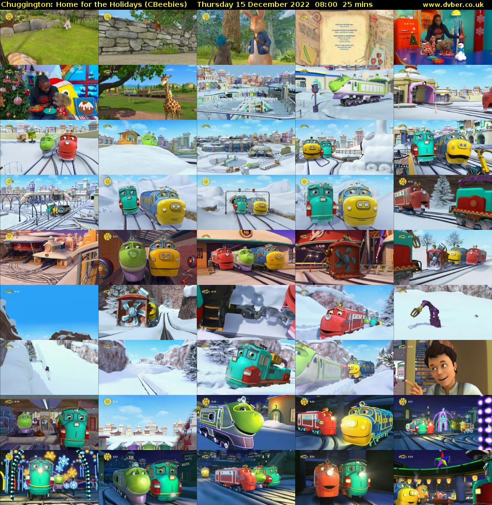 Chuggington: Home for the Holidays (CBeebies) Thursday 15 December 2022 08:00 - 08:25