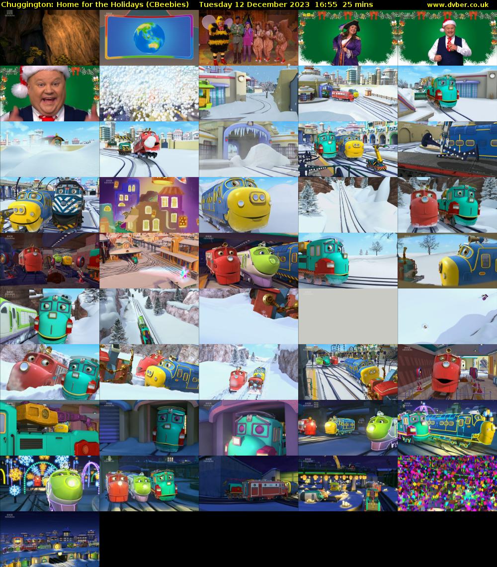 Chuggington: Home for the Holidays (CBeebies) Tuesday 12 December 2023 16:55 - 17:20