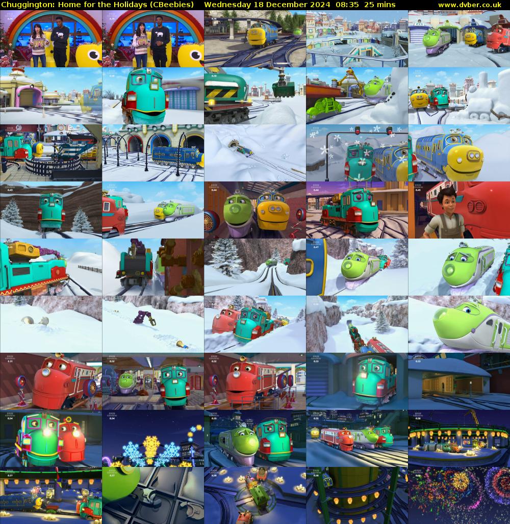 Chuggington: Home for the Holidays (CBeebies) Wednesday 18 December 2024 08:35 - 09:00