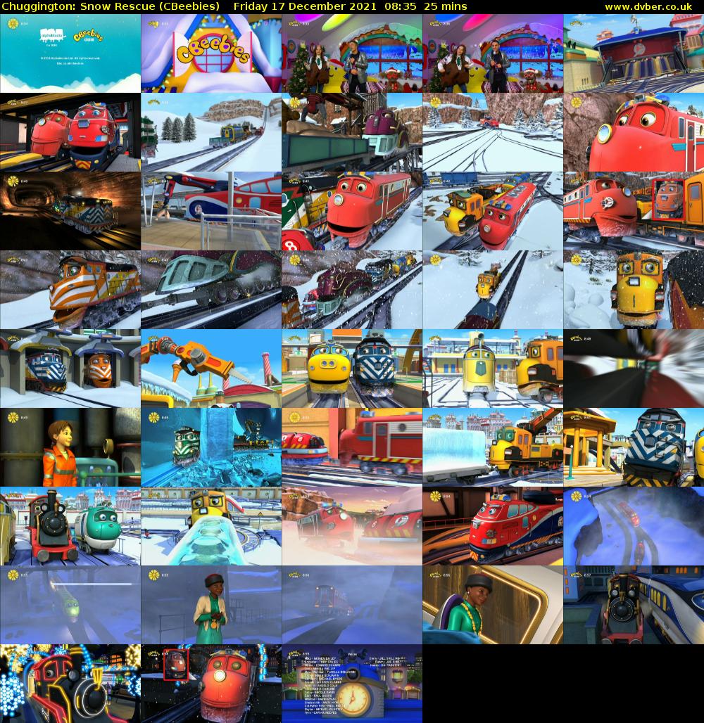 Chuggington: Snow Rescue (CBeebies) Friday 17 December 2021 08:35 - 09:00