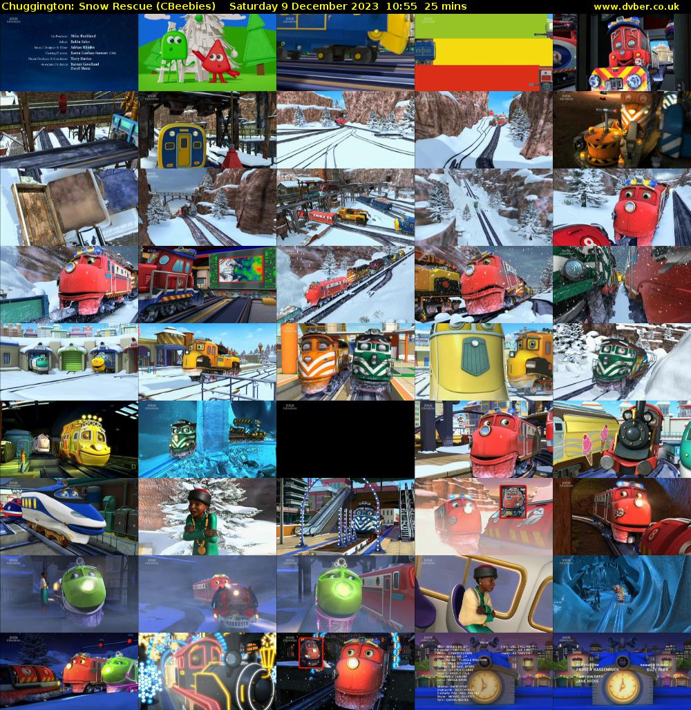 Chuggington: Snow Rescue (CBeebies) Saturday 9 December 2023 10:55 - 11:20