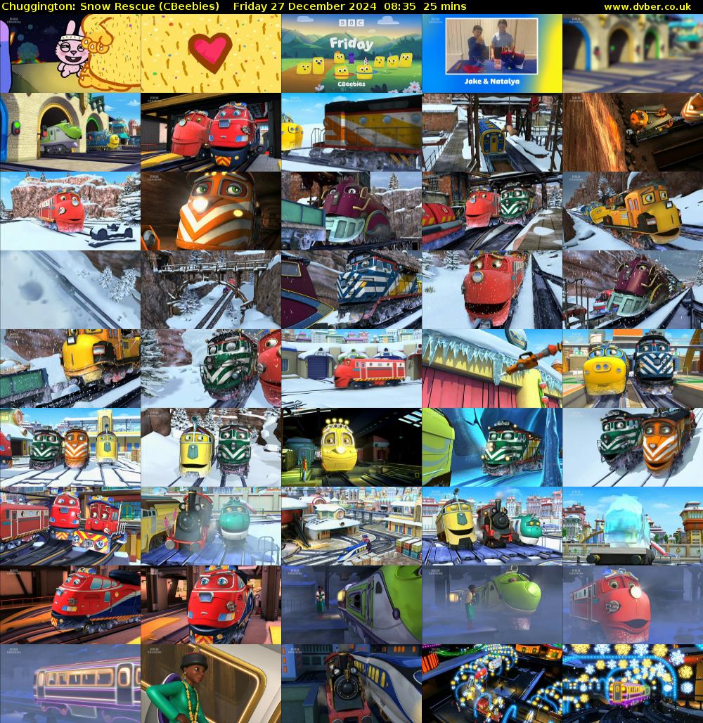 Chuggington: Snow Rescue (CBeebies) Friday 27 December 2024 08:35 - 09:00