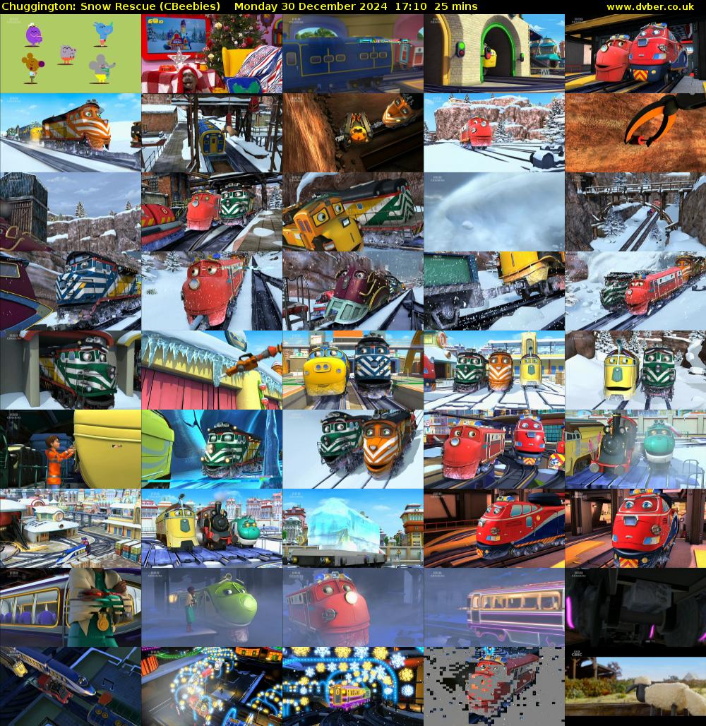 Chuggington: Snow Rescue (CBeebies) Monday 30 December 2024 17:10 - 17:35