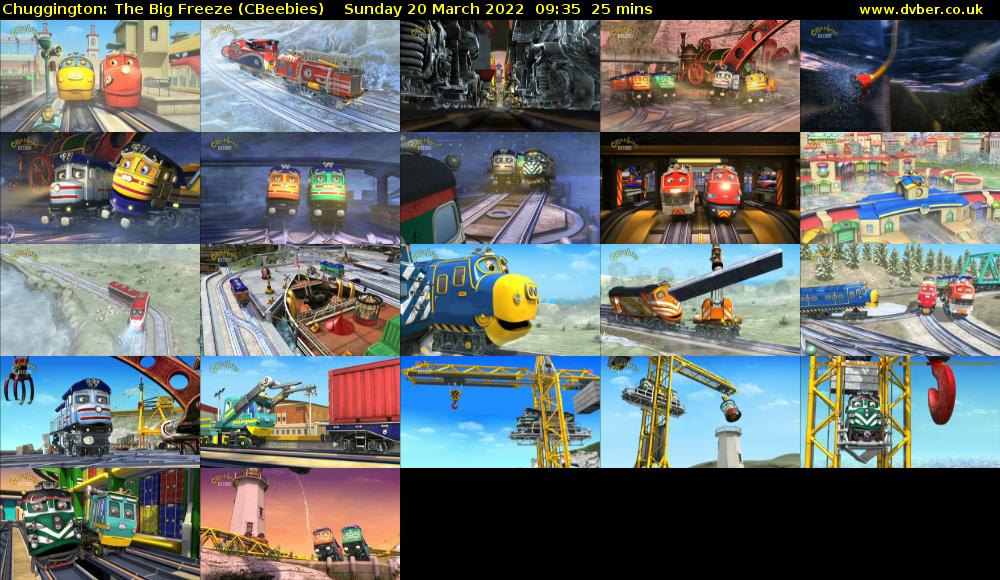 Chuggington: The Big Freeze (CBeebies) Sunday 20 March 2022 09:35 - 10:00