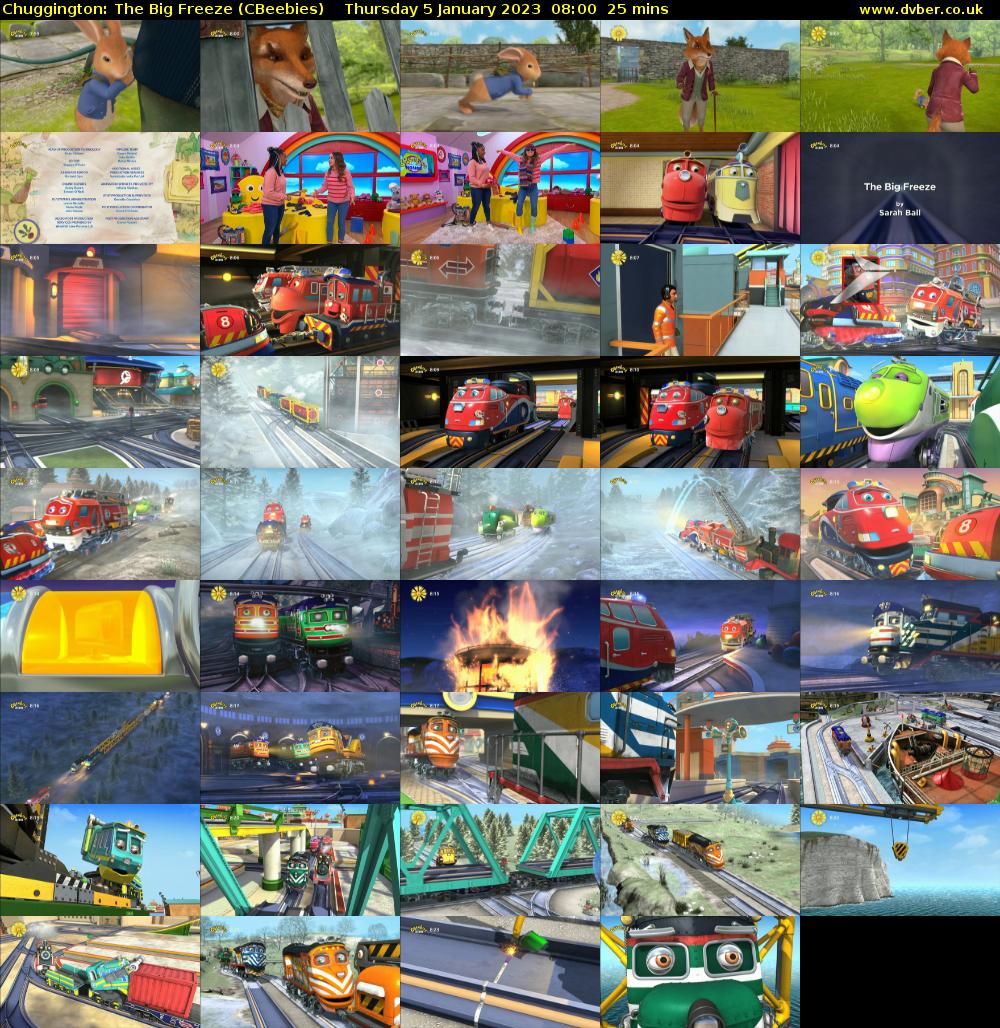 Chuggington: The Big Freeze (CBeebies) Thursday 5 January 2023 08:00 - 08:25