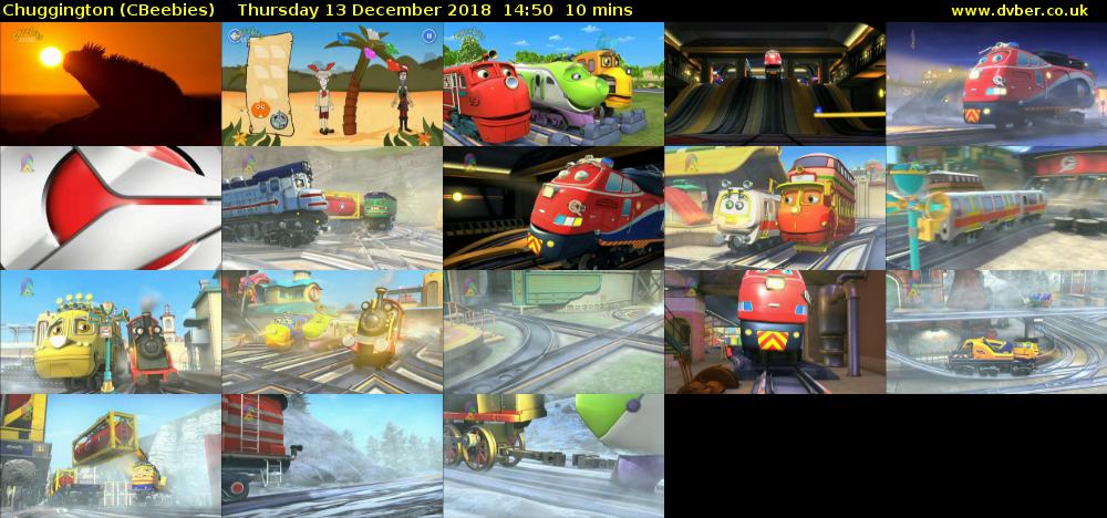 Chuggington (CBeebies) Thursday 13 December 2018 14:50 - 15:00