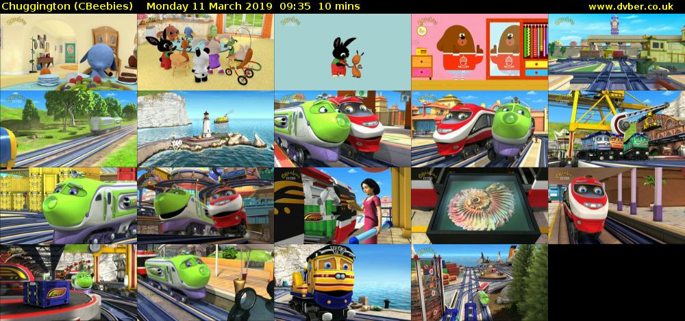 Chuggington (CBeebies) Monday 11 March 2019 09:35 - 09:45
