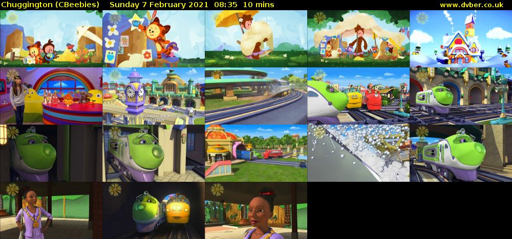 Chuggington (CBeebies) Sunday 7 February 2021 08:35 - 08:45