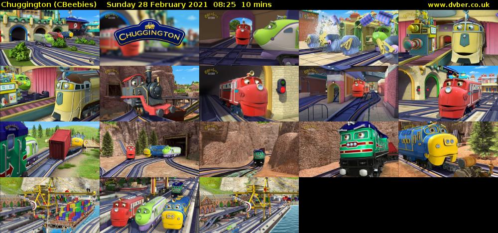 Chuggington (CBeebies) Sunday 28 February 2021 08:25 - 08:35