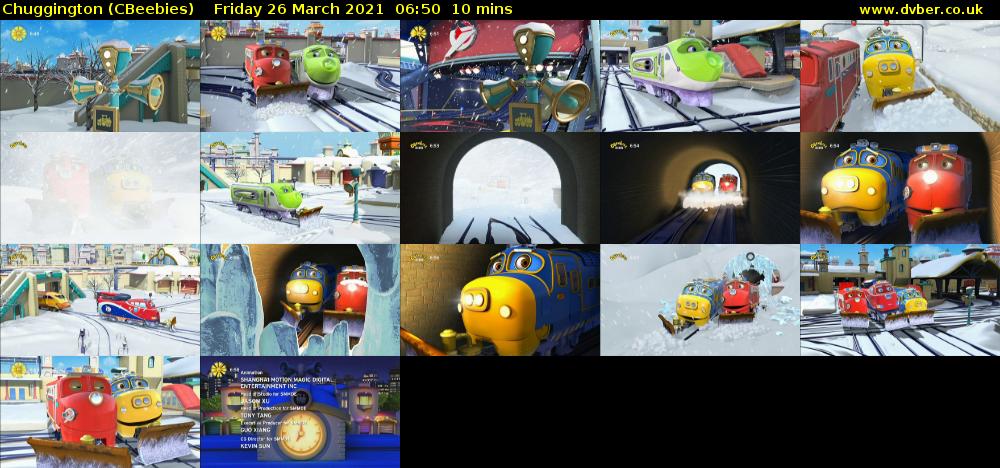 Chuggington (CBeebies) Friday 26 March 2021 06:50 - 07:00