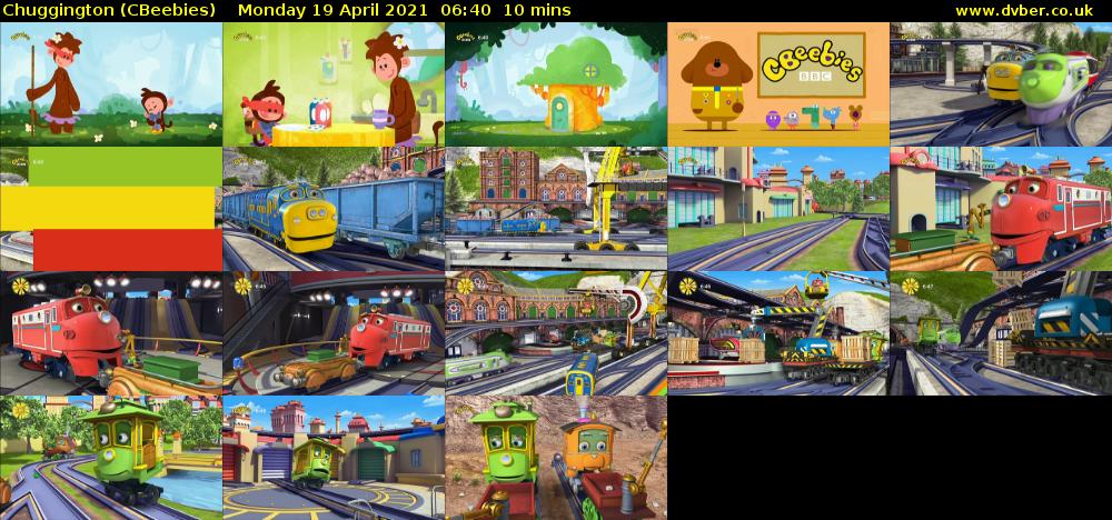 Chuggington (CBeebies) Monday 19 April 2021 06:40 - 06:50