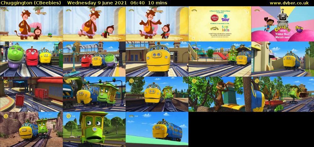 Chuggington (CBeebies) Wednesday 9 June 2021 06:40 - 06:50