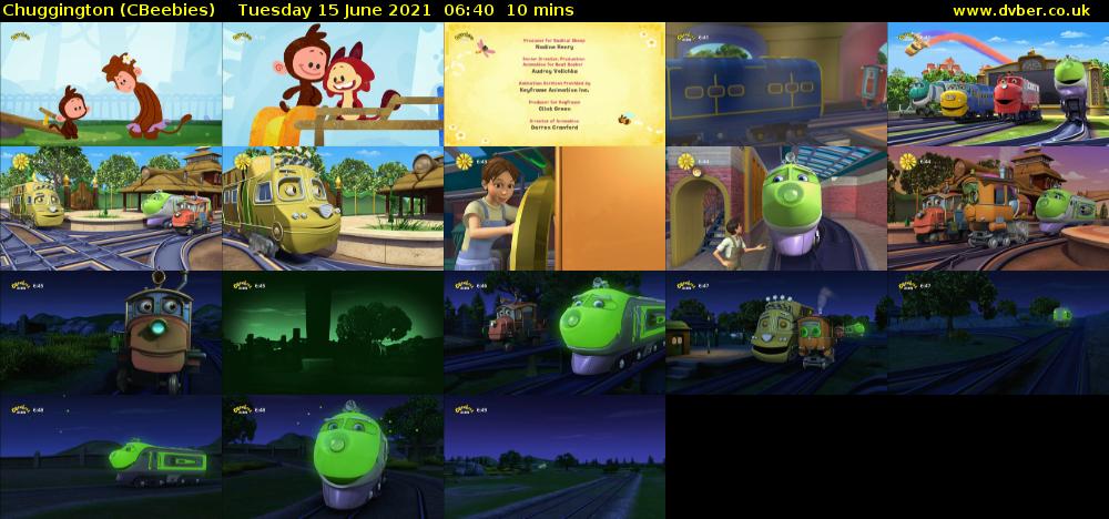 Chuggington (CBeebies) Tuesday 15 June 2021 06:40 - 06:50