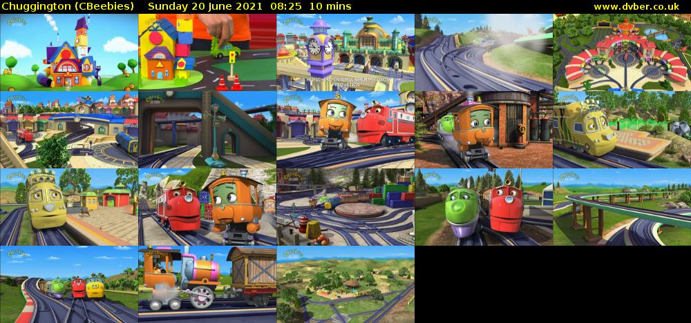 Chuggington (CBeebies) Sunday 20 June 2021 08:25 - 08:35