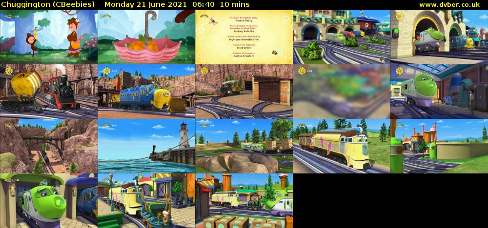 Chuggington (CBeebies) Monday 21 June 2021 06:40 - 06:50