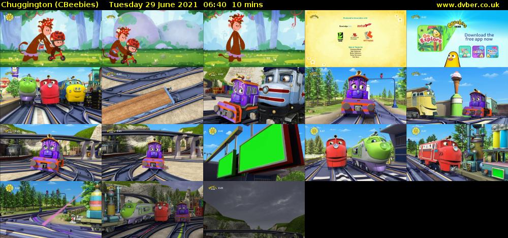 Chuggington (CBeebies) Tuesday 29 June 2021 06:40 - 06:50