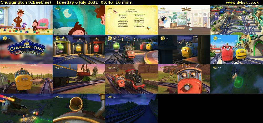 Chuggington (CBeebies) Tuesday 6 July 2021 06:40 - 06:50