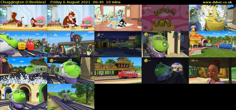 Chuggington (CBeebies) Friday 6 August 2021 06:40 - 06:50