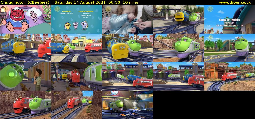 Chuggington (CBeebies) Saturday 14 August 2021 06:30 - 06:40