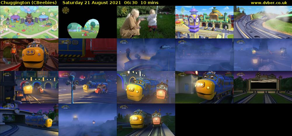 Chuggington (CBeebies) Saturday 21 August 2021 06:30 - 06:40
