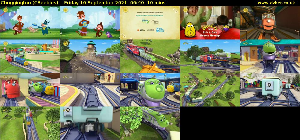 Chuggington (CBeebies) Friday 10 September 2021 06:40 - 06:50