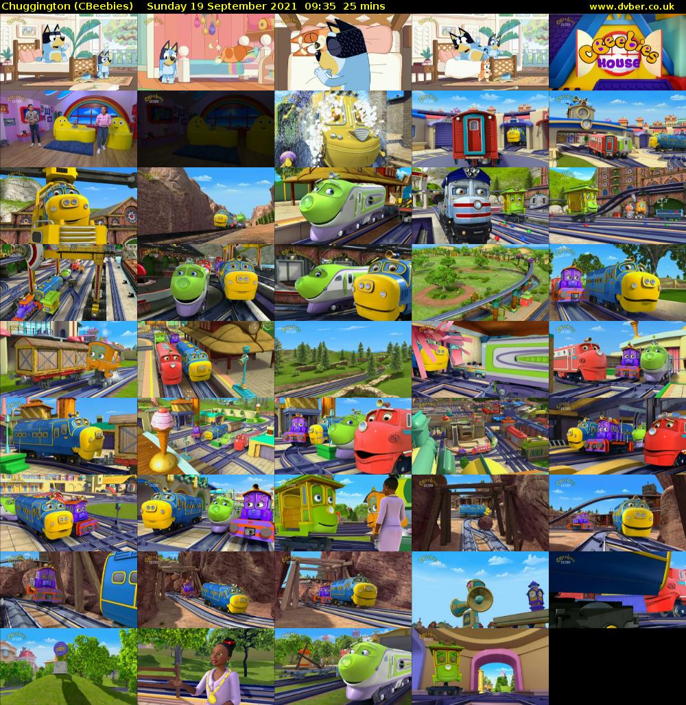 Chuggington (CBeebies) Sunday 19 September 2021 09:35 - 10:00