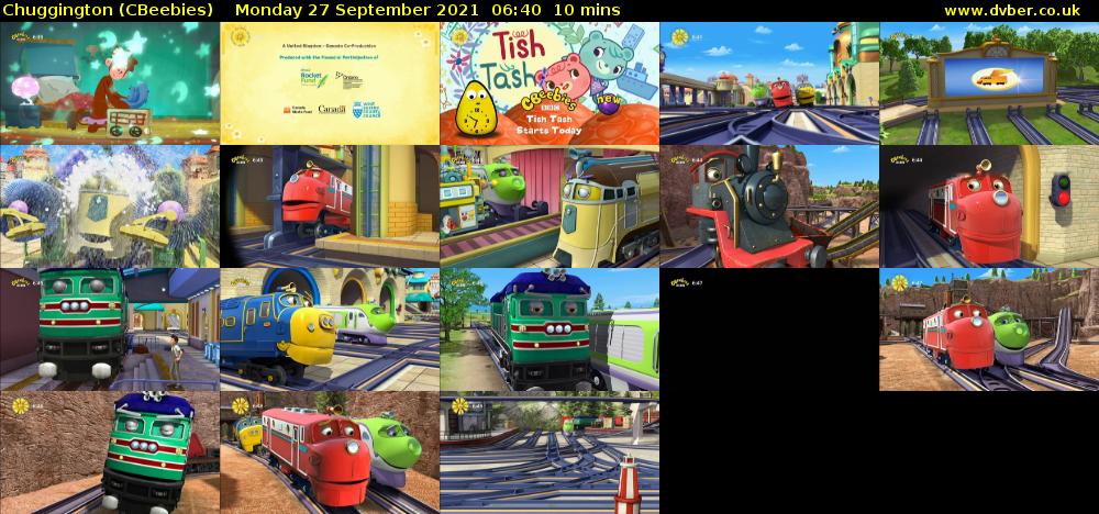Chuggington (CBeebies) Monday 27 September 2021 06:40 - 06:50