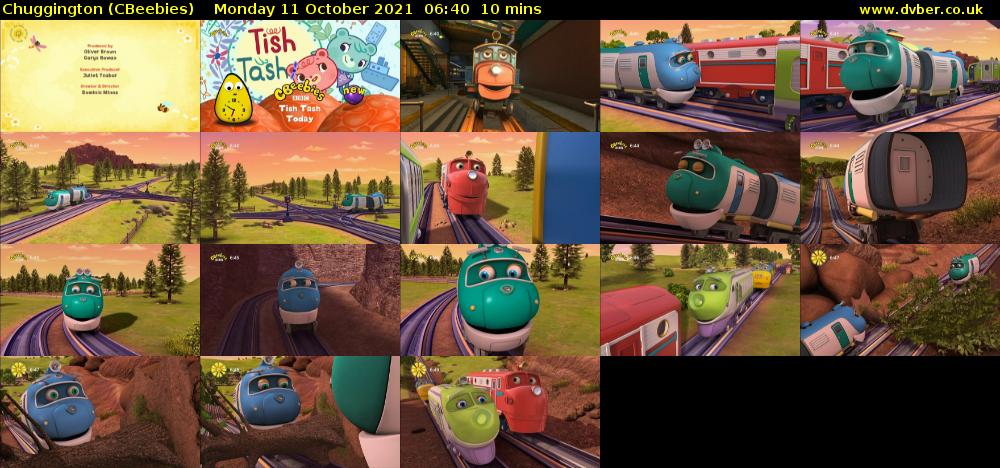 Chuggington (CBeebies) Monday 11 October 2021 06:40 - 06:50