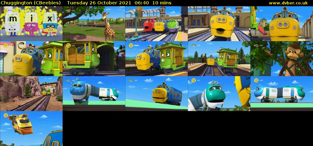 Chuggington (CBeebies) Tuesday 26 October 2021 06:40 - 06:50