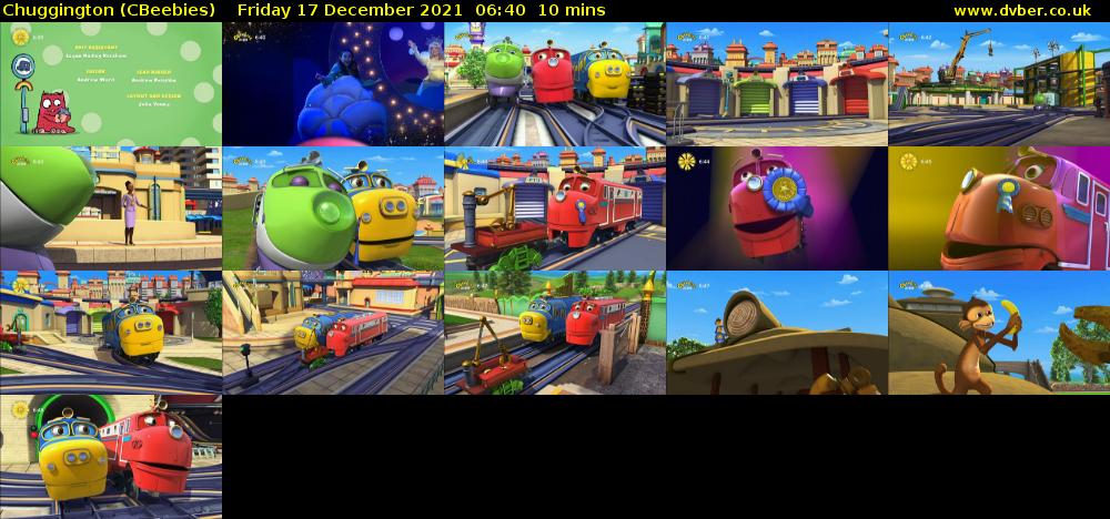 Chuggington (CBeebies) Friday 17 December 2021 06:40 - 06:50