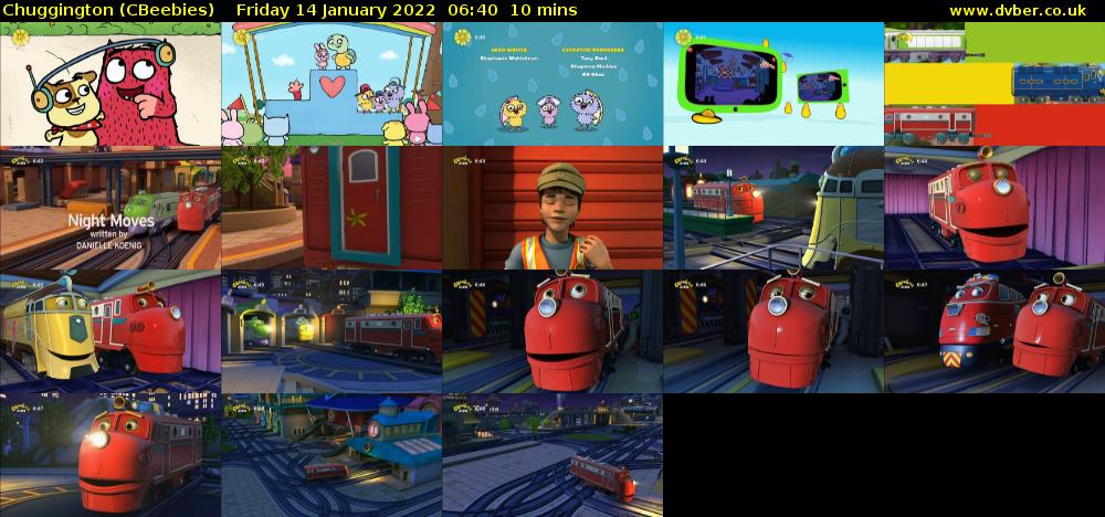 Chuggington (CBeebies) Friday 14 January 2022 06:40 - 06:50