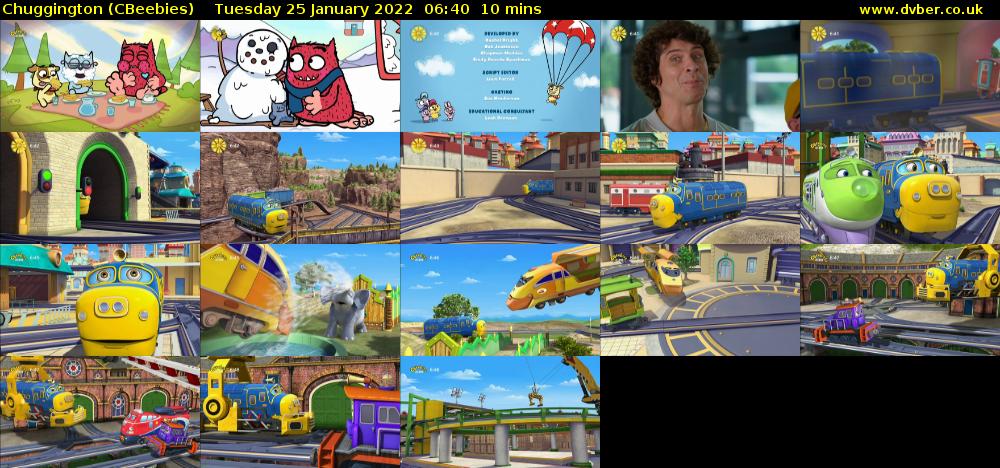 Chuggington (CBeebies) Tuesday 25 January 2022 06:40 - 06:50