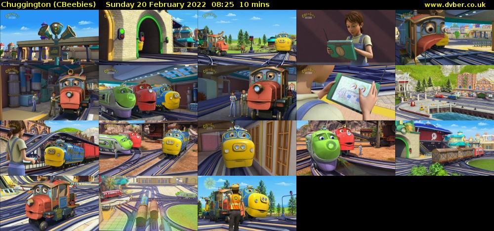 Chuggington (CBeebies) Sunday 20 February 2022 08:25 - 08:35