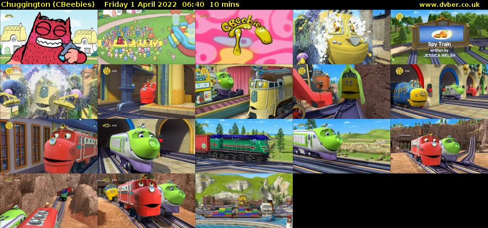 Chuggington (CBeebies) Friday 1 April 2022 06:40 - 06:50