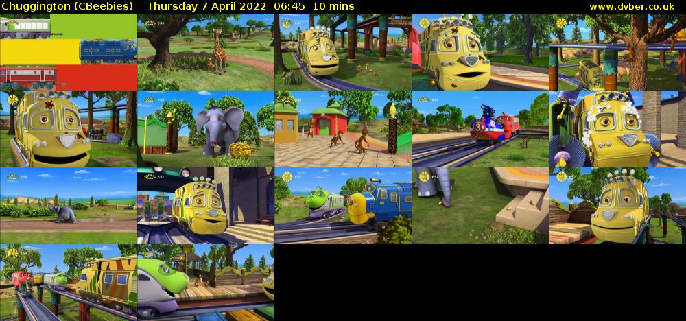 Chuggington (CBeebies) Thursday 7 April 2022 06:45 - 06:55