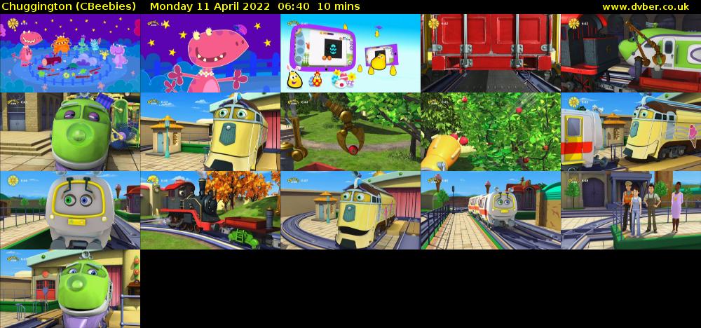 Chuggington (CBeebies) Monday 11 April 2022 06:40 - 06:50