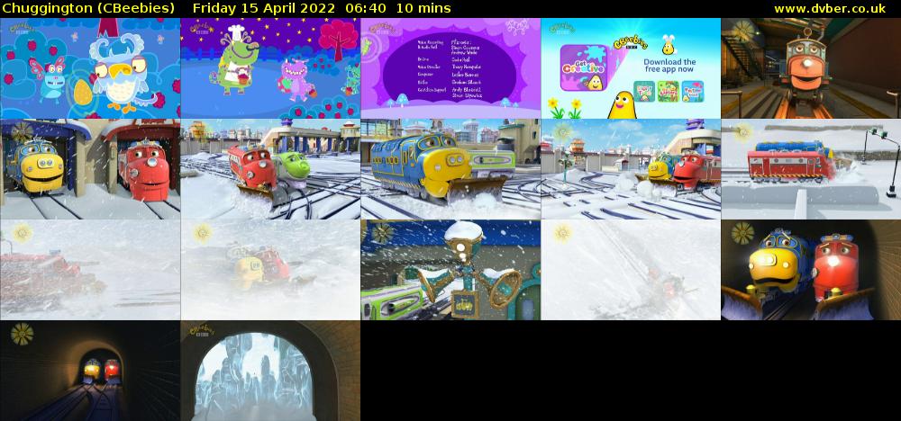 Chuggington (CBeebies) Friday 15 April 2022 06:40 - 06:50