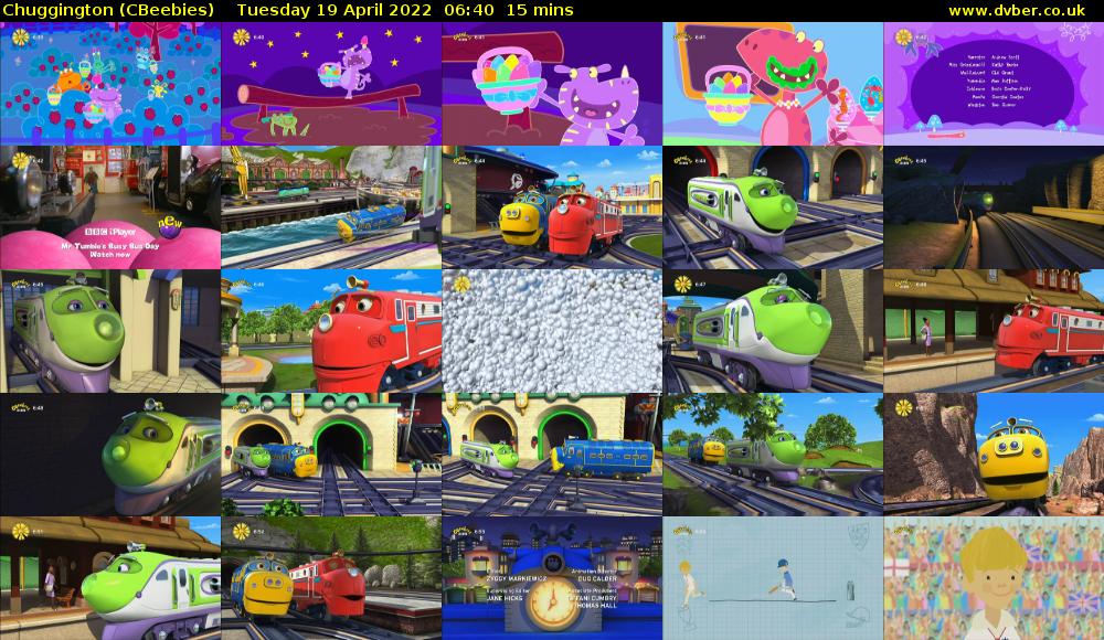 Chuggington (CBeebies) Tuesday 19 April 2022 06:40 - 06:55