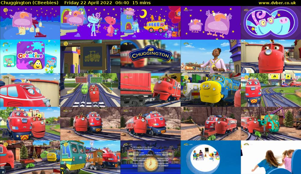 Chuggington (CBeebies) Friday 22 April 2022 06:40 - 06:55
