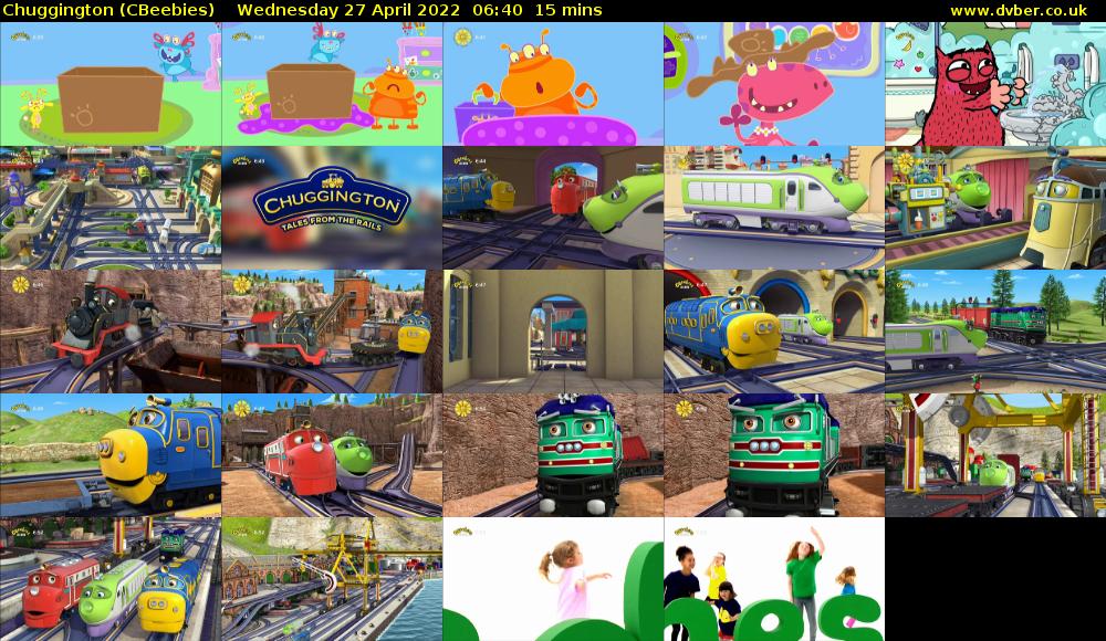 Chuggington (CBeebies) Wednesday 27 April 2022 06:40 - 06:55