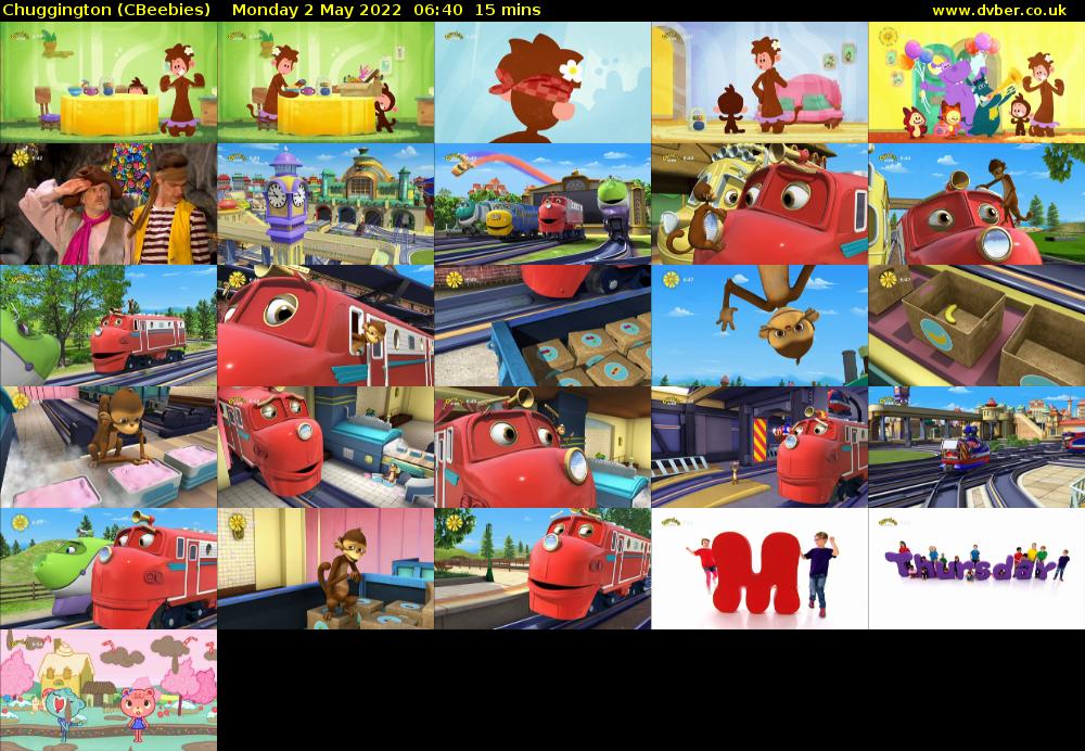 Chuggington (CBeebies) Monday 2 May 2022 06:40 - 06:55
