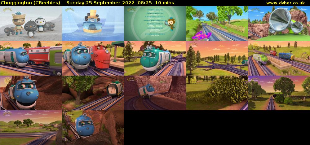 Chuggington (CBeebies) Sunday 25 September 2022 08:25 - 08:35
