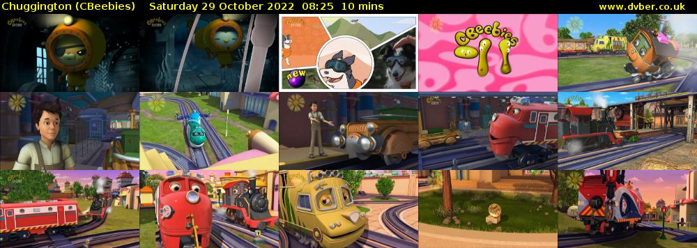 Chuggington (CBeebies) Saturday 29 October 2022 08:25 - 08:35
