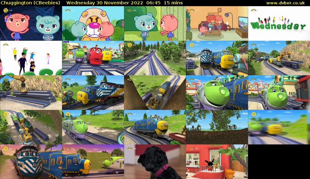 Chuggington (CBeebies) Wednesday 30 November 2022 06:45 - 07:00