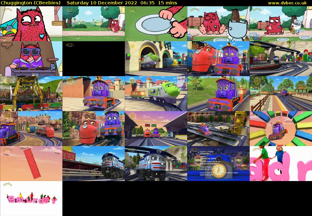 Chuggington (CBeebies) Saturday 10 December 2022 06:35 - 06:50